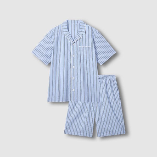 남 코튼 스트라이프 5부 파자마 세트 J216201104052