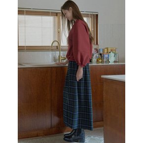 Round Volume Sleeve Brushed Sweatshirts - WINE (기모)