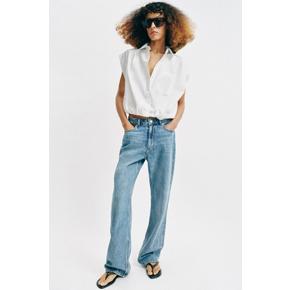 벌룬 크롭 플리츠 민소매 셔츠 / 6001/686/250 WHITE