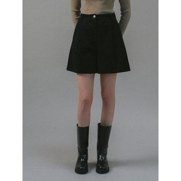 언에디트 [단독]U Corduroy Gold Button Shorts_Black