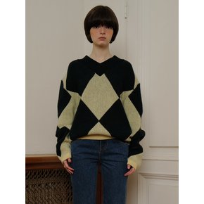 Tilda Argyle Sweater (Green/Lemon)