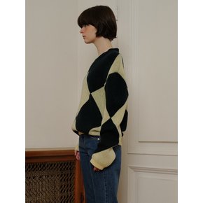 Tilda Argyle Sweater (Green/Lemon)