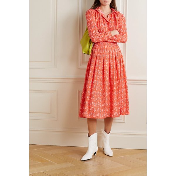 바체바 플로럴 프린트 코튼 포플린 스커트 1647597289608325