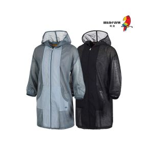 여성 나일론 배색 롱기장 집업 가디건 MLW1SG02_P355621500