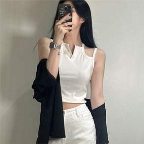 데일리 여성 나시 2color 슬리브리스 여성 크롭 나시 민소매 기본
