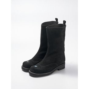 black suede middle classic boots heart custom 하트 커스텀 스웨이드 미들부츠 블랙