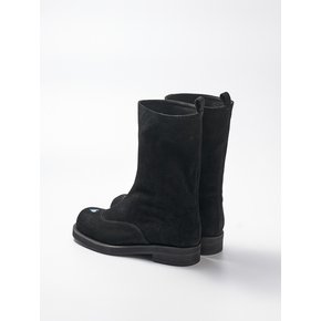 black suede middle classic boots heart custom 하트 커스텀 스웨이드 미들부츠 블랙