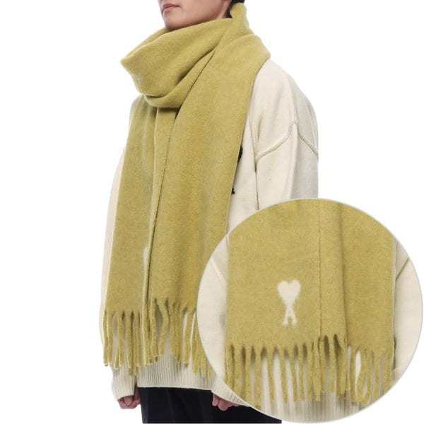 [부산점] 25FW 남성 하트 로고 알파카 머플러 (USF673 AW0004 399 M 25F)