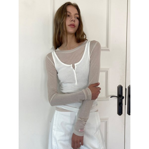 Sheer Tencel T/Shirts_Beige