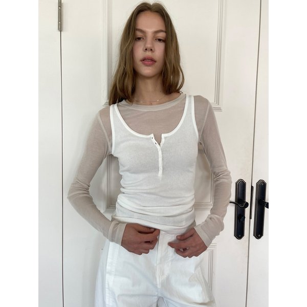 Sheer Tencel T/Shirts_Beige