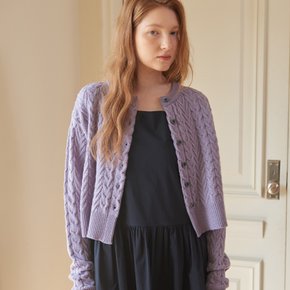 Cable knit Cardigan Purple