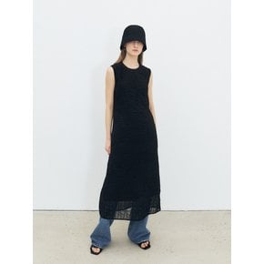 TFR SLEEVELESS NECK EDGE DRESS_BLACK