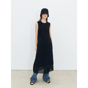 모한 TFR SLEEVELESS NECK EDGE DRESS_BLACK