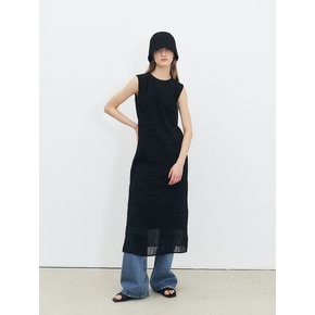 TFR SLEEVELESS NECK EDGE DRESS_BLACK