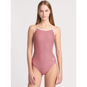 Retro stripe x-back red