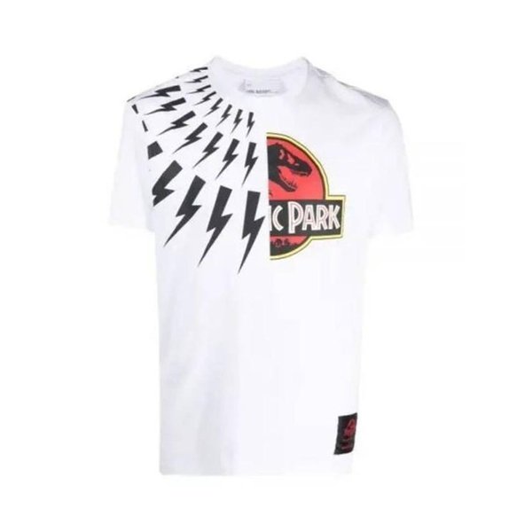 반팔 티셔츠 PBJT141U533S1141 WHITE BLACK RED DOM