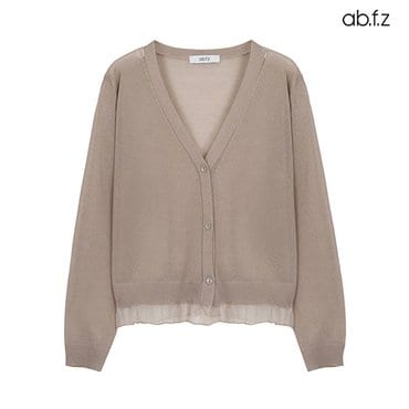 ab.f.z [ab.f.z/신상] 레이스 프릴 브이넥 시스루 가디건 (AFZ5MY35A)