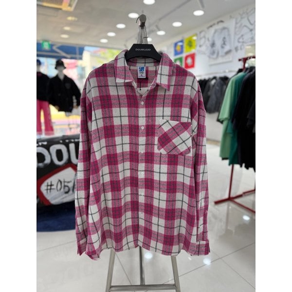 [여주점] 플란넬 포켓체크셔츠 핑크JFZZ50812