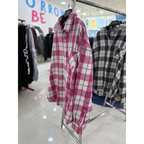 [여주점] 플란넬 포켓체크셔츠 핑크JFZZ50812