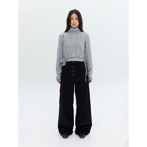 HIGHWAIST FUR CORDUROY PANTS (BLACK)