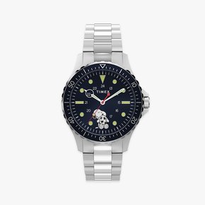 피너츠 축구 스누피 블루다이얼 메탈시계 41mm