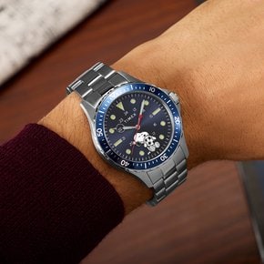 피너츠 축구 스누피 블루다이얼 메탈시계 41mm