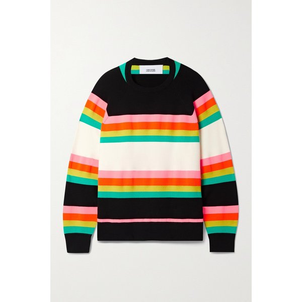 크리스토퍼 존 로저스 Striped Jacquard-knit Wool-blend Sweater 블랙 42247633208467628