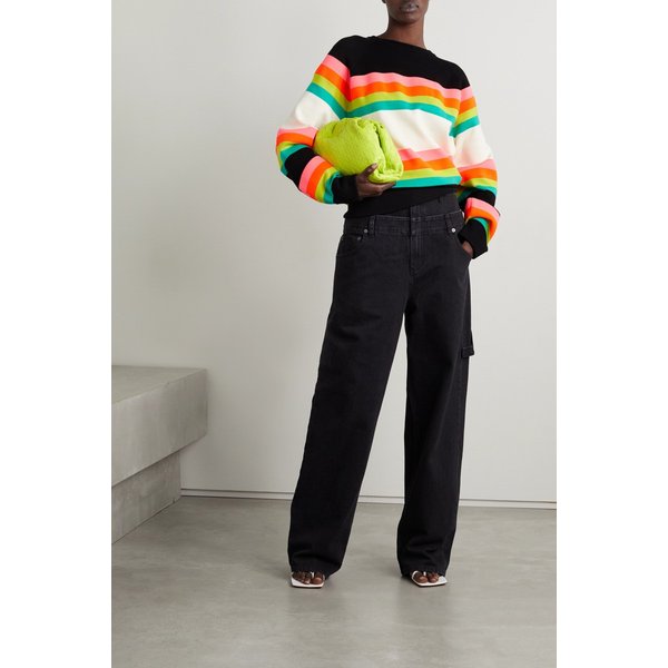 크리스토퍼 존 로저스 Striped Jacquard-knit Wool-blend Sweater 블랙 42247633208467628