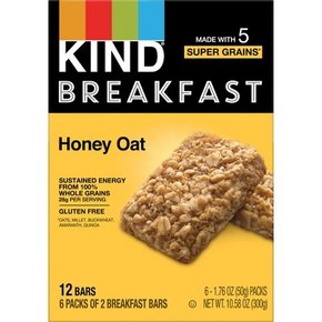 Kind Breakfast 허니 오트 브렉퍼스트 바 - 10.58oz/6ct 프로틴