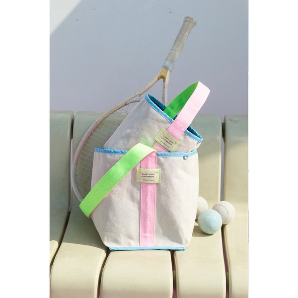 핑크 리버서블 스몰 캔버스 레오파드 토트백