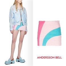 ANDERSSON BELL 앤더슨벨 핑크 코튼 캔디 텍스처 아트 프린트 미니 스커트