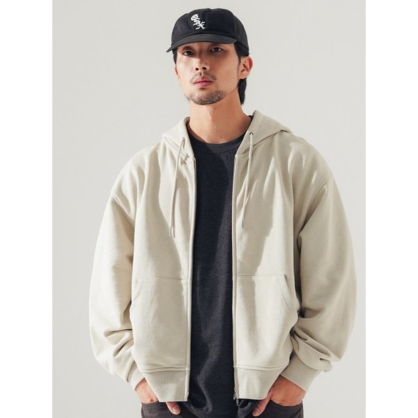 뉴웨이브 크롭 후드집업 크림그레이 SJHD1535