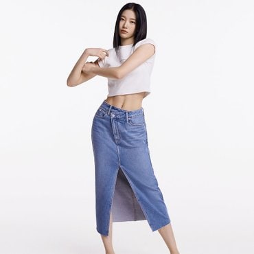 Calvin Klein Jeans [캘빈클라인진]CK진여성 프론트 스플릿 데님 맥시 스커트(J221043)