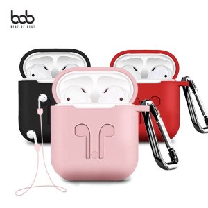 BOB 솜사탕 애플 에어팟 보호 젤리케이스+스트랩+홀더 3종세트