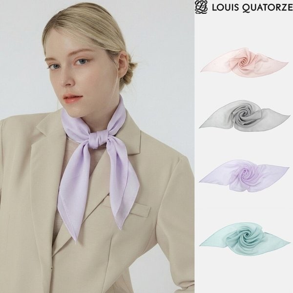 루이까또즈 마리솔리드 실크 마름모 스카프 2DSD608