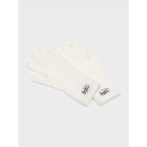 FLUFFY LOGO GLOVE WHITE