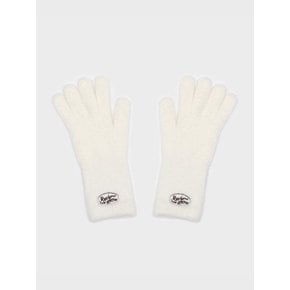 FLUFFY LOGO GLOVE WHITE