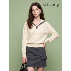 브이넥 띠라인 세라 니트 CN7WKT26_P434946362
