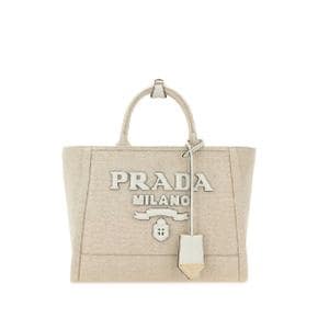 PRADA  Sand canvas shopping bag BEIGE O TAN