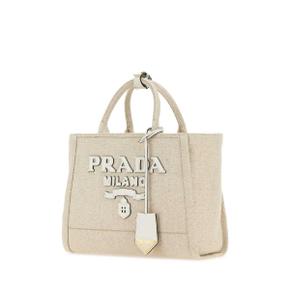 PRADA  Sand canvas shopping bag BEIGE O TAN