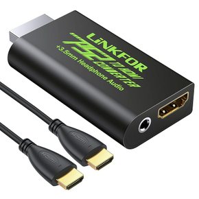 PS2 to HDMI 컨버터- 변환 어댑터- 3.5mm 헤드폰 잭 USB 케이블 부속