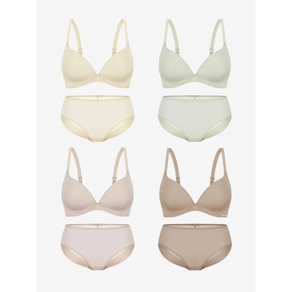 퓨징 볼륨 노와이어 브라팬티 8종(브라4+팬티4)