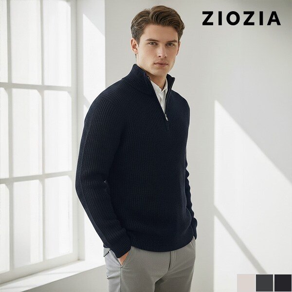 [지오지아] 소프트 터치 반집업 풀오버 니트 (AAD4EU1104)