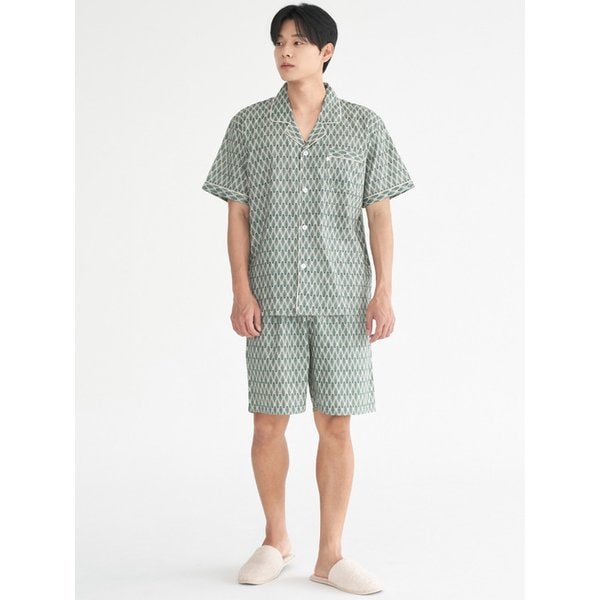 오리엔탈 반팔 순면 남성 빅사이즈 잠옷 세트