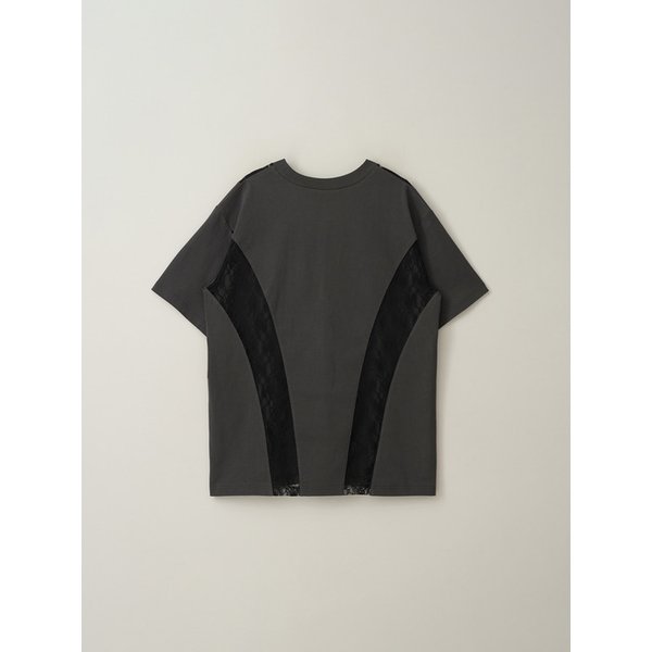 LACE MIX BOXY T-SHIRT DARK GRAY MBESTO004DG