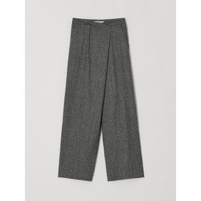 Wool draped pants (Melange black)