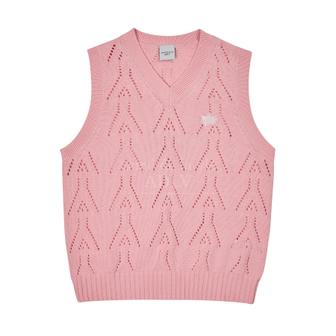 아크메드라비 A LOGO PUNCHING KNIT VEST PINK- A로고 펀칭 니트 베스트