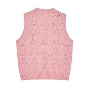 A LOGO PUNCHING KNIT VEST PINK- A로고 펀칭 니트 베스트