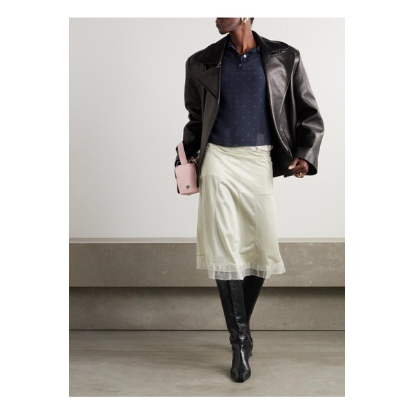 폴카 도트 크레이프 폴로 셔츠 블루 1647597356021484