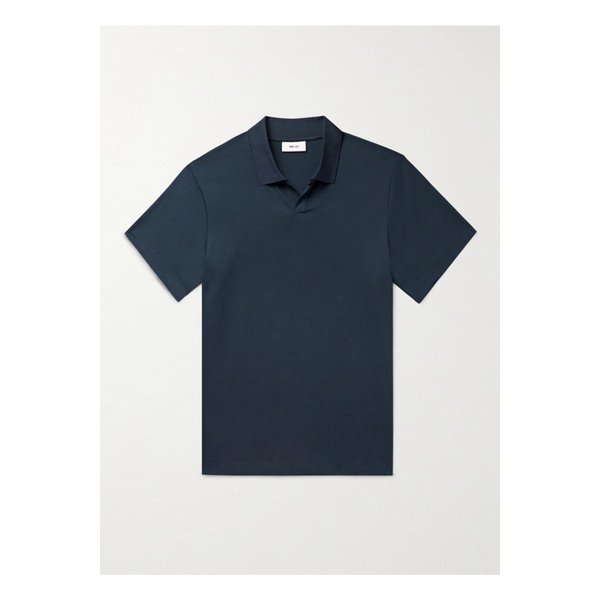 폴 3525 슬림핏 오가닉 코튼 폴로 셔츠 블루